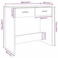 Scrivania Rovere Fumo 80x40x75 cm in Legno Multistrato 815474