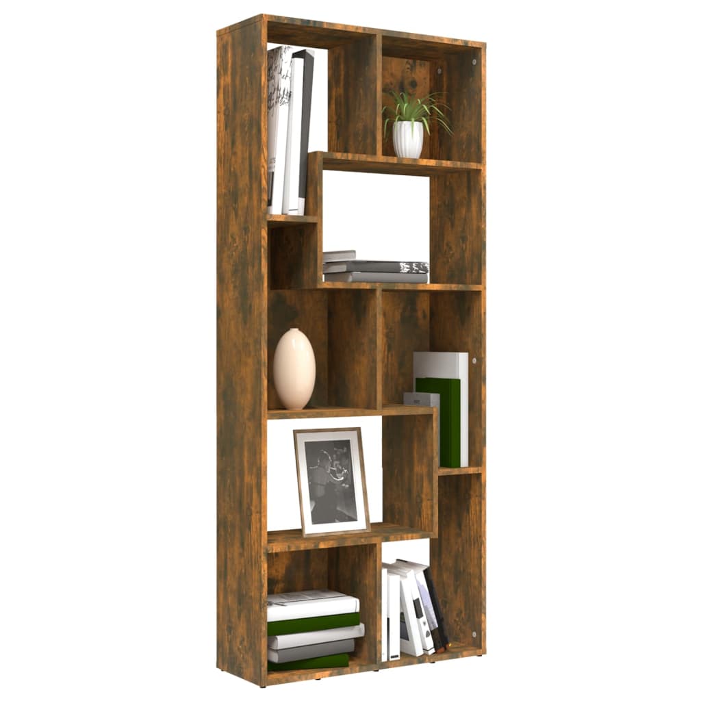 Libreria Rovere Fumo 67x24x161 cm in Legno Multistrato 815501