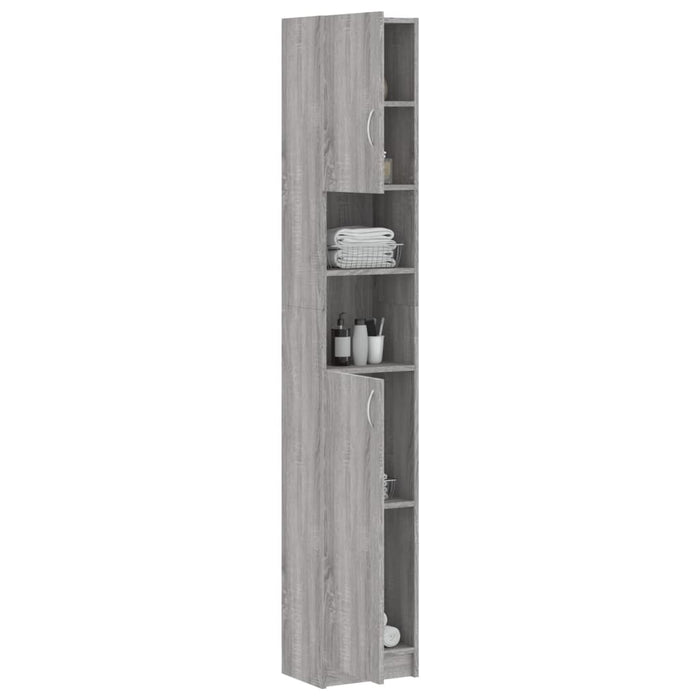 Armadietto Bagno Grigio Sonoma 32x25,5x190 cm Legno Multistrato cod mxl 11977