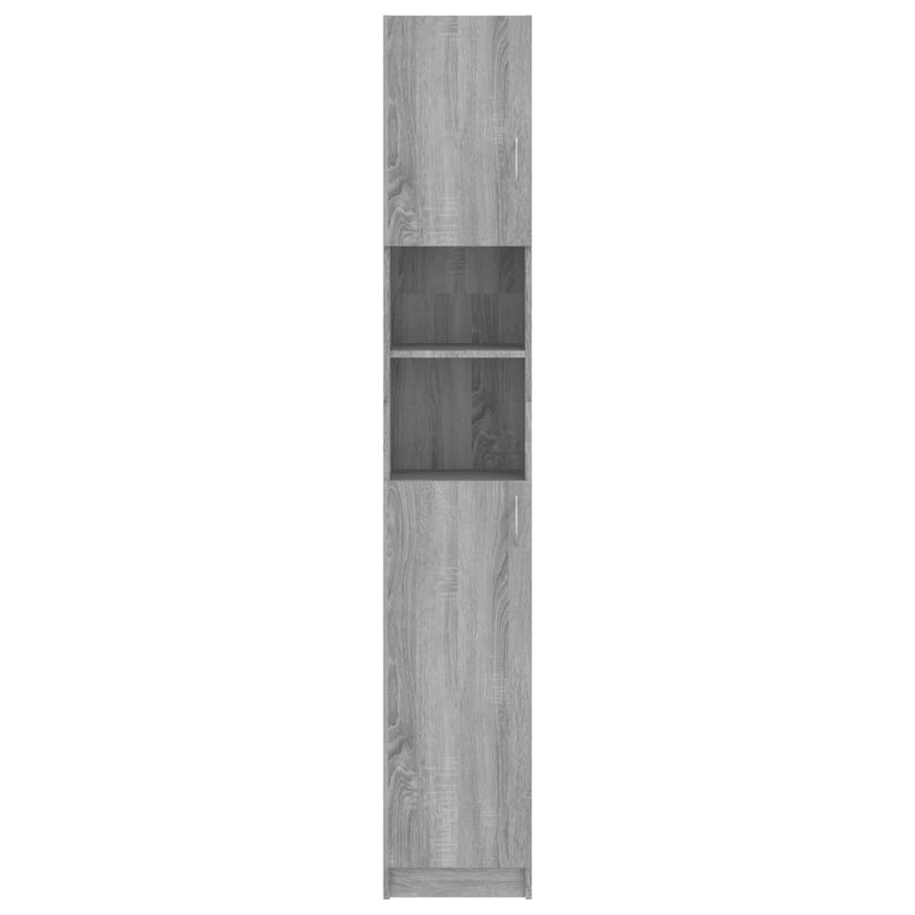 Armadietto Bagno Grigio Sonoma 32x25,5x190 cm Legno Multistrato cod mxl 11977