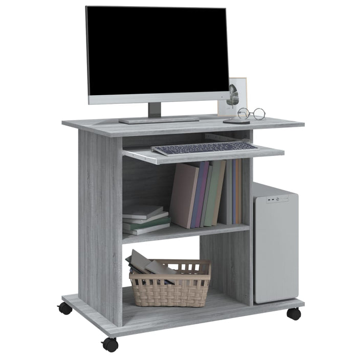 Scrivania Computer Grigio Sonoma 80x50x75 cm Legno Multistrato 815544