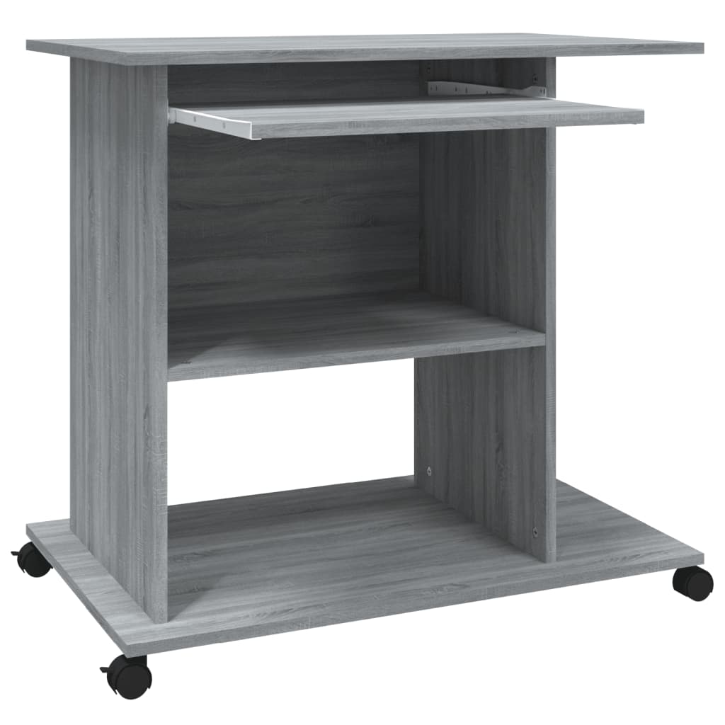 Scrivania Computer Grigio Sonoma 80x50x75 cm Legno Multistrato 815544