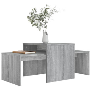 Set di Tavolini Grigio Sonoma 100x48x40 cm Legno Multistrato cod mxl 12604