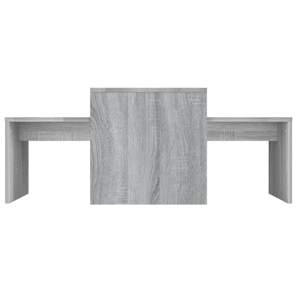 Set di Tavolini Grigio Sonoma 100x48x40 cm Legno Multistrato cod mxl 12604