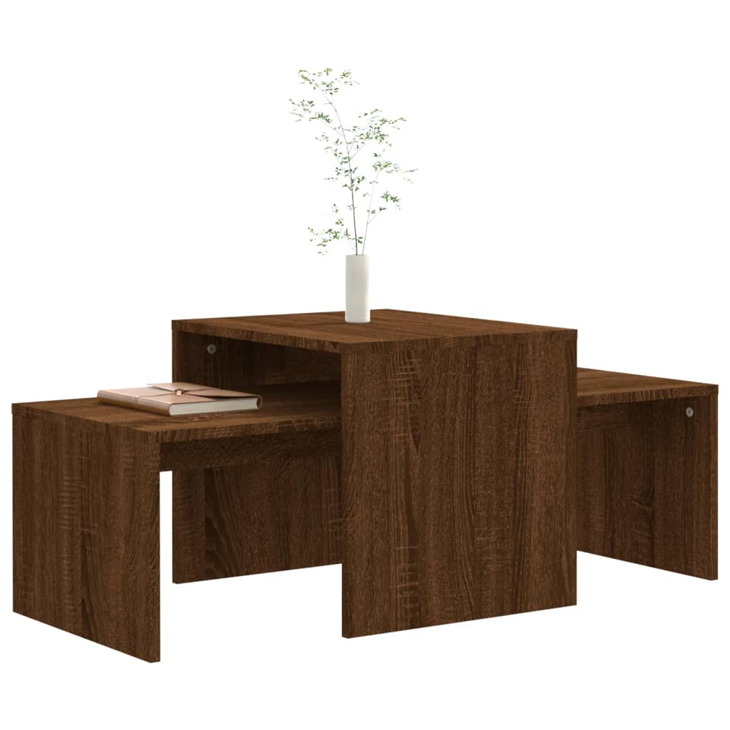 Set di Tavolini Rovere Marrone 100x48x40 cm Legno Multistrato 815548