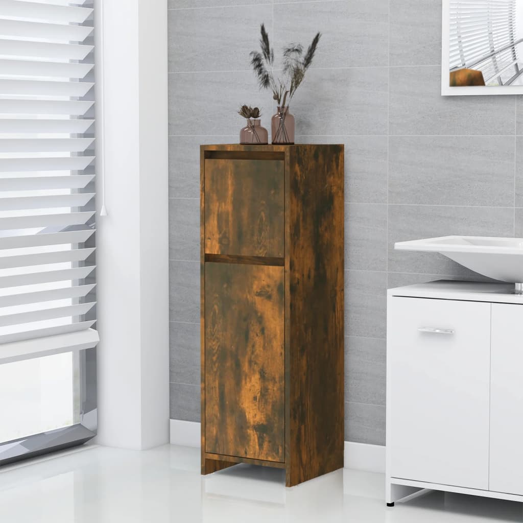 Armadietto Bagno Rovere Fumo 30x30x95 cm in Legno Multistrato cod mxl 20969