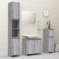 Armadietto Bagno Grigio Sonoma 30x30x95 cm in Legno Multistrato 815553