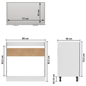 Mobiletto Grigio Sonoma 80x46x81,5 cm in Legno Multistrato 815565