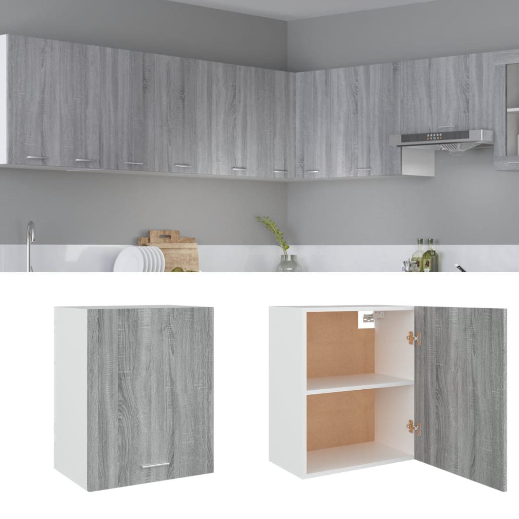 Mobile Pensile Grigio Sonoma 50x31x60 cm in Legno Multistrato 815586