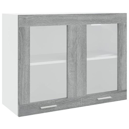 Mobile Pensile Vetro Grigio Sonoma 80x31x60cm Legno Multistrato cod mxl 67889