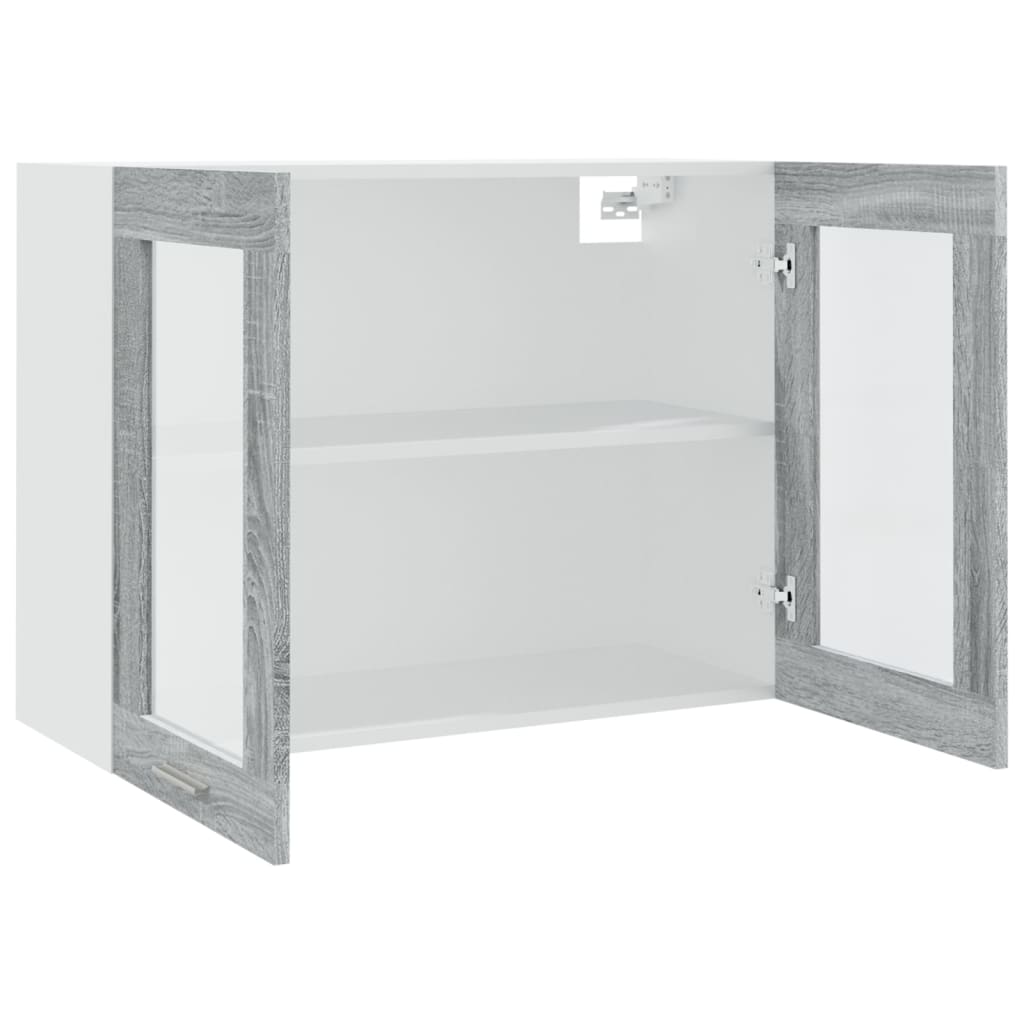 Mobile Pensile Vetro Grigio Sonoma 80x31x60cm Legno Multistrato 815595