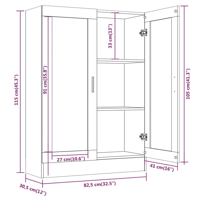 Mobile Vetrina Rovere Fumo 82,5x30,5x115cm in Legno Multistrato cod mxl 24928