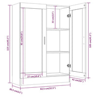 Mobile Vetrina Rovere Fumo 82,5x30,5x115cm in Legno Multistrato 815618