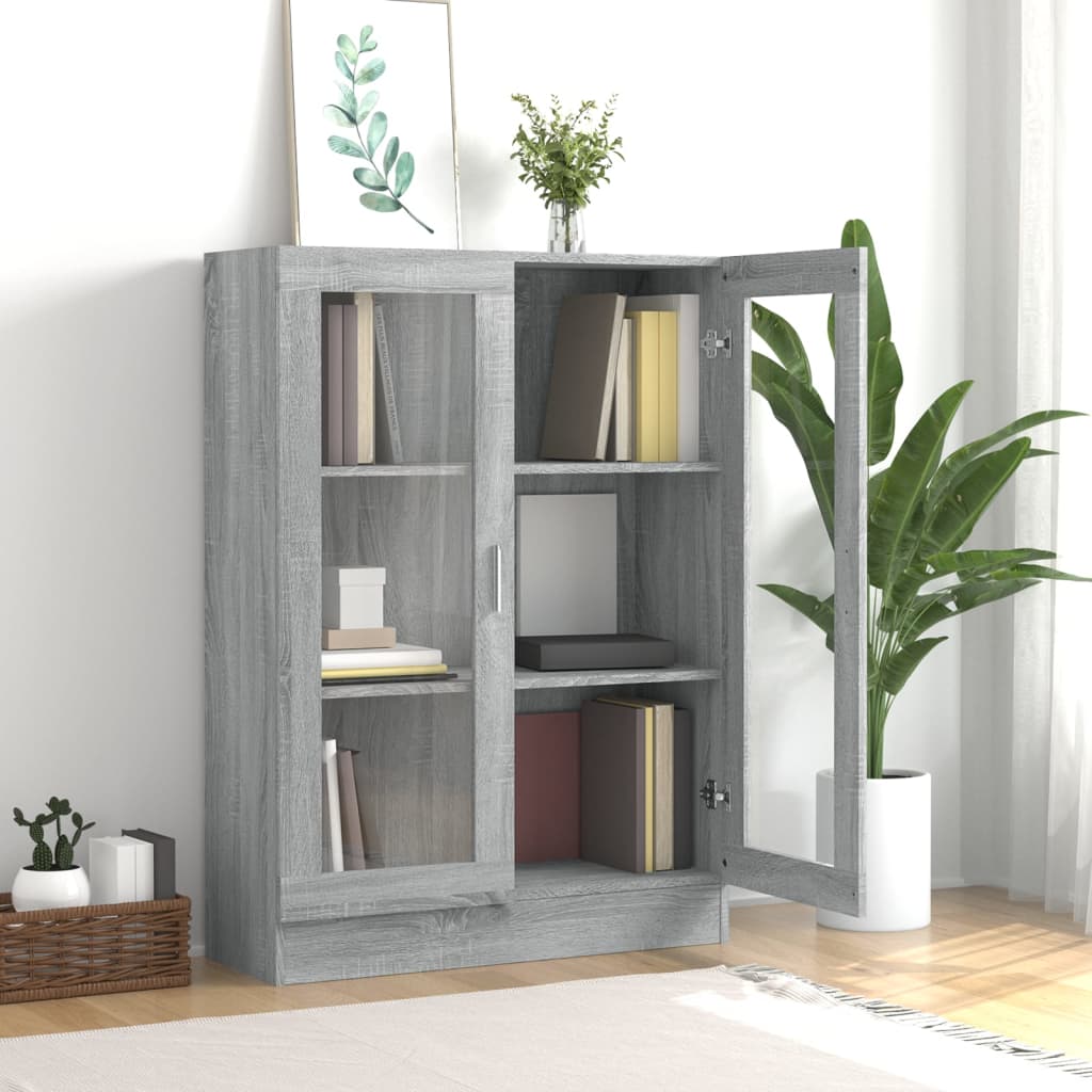 Mobile Vetrina Grigio Sonoma 82,5x30,5x115 cm Legno Multistrato 815619