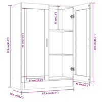 Mobile Vetrina Grigio Sonoma 82,5x30,5x115 cm Legno Multistrato 815619