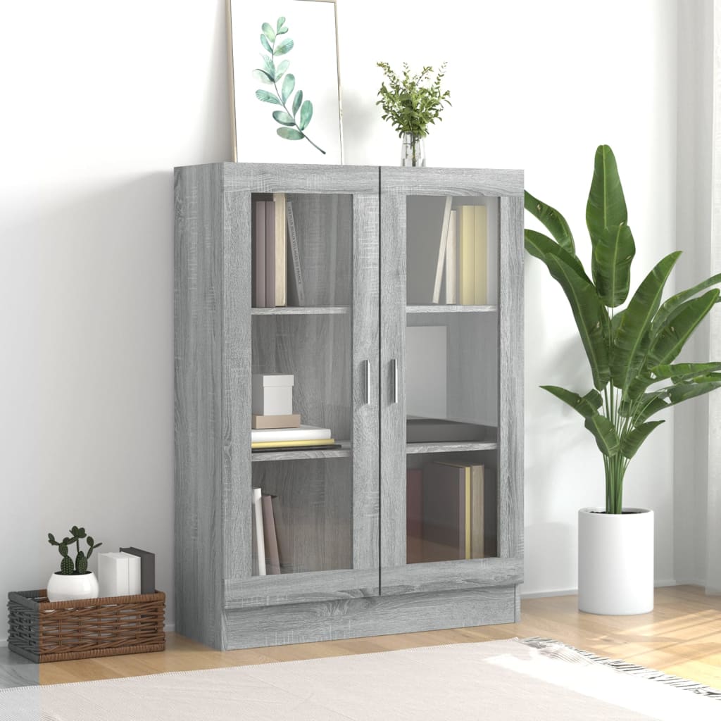 Mobile Vetrina Grigio Sonoma 82,5x30,5x115 cm Legno Multistrato 815619