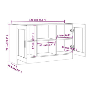 Credenza Grigio Sonoma 120x30,5x70 cm in Legno Multistrato