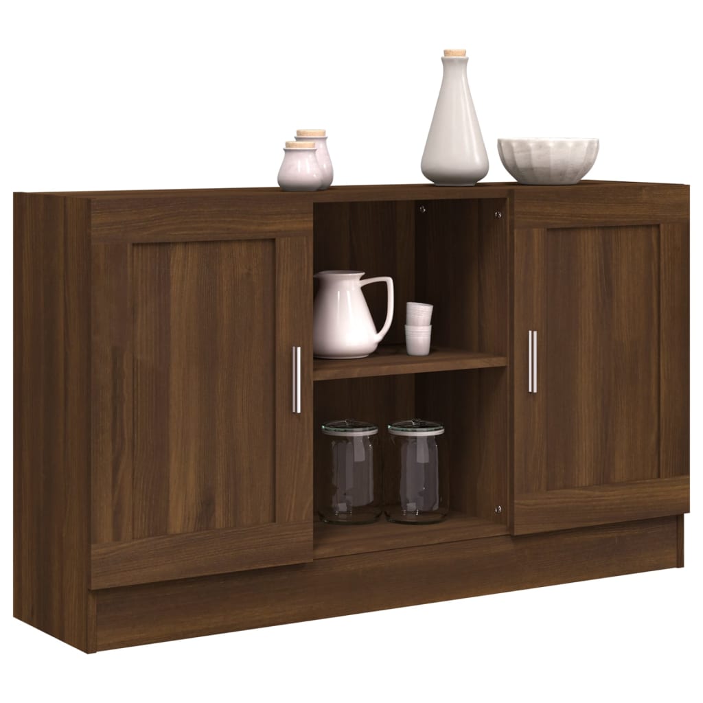 Credenza Rovere Marrone 120x30,5x70 cm in Legno Multistrato 815626