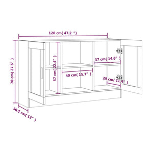 Credenza Rovere Marrone 120x30,5x70 cm in Legno Multistrato 815626