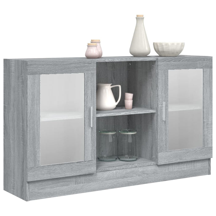 Mobile Vetrina Grigio Sonoma 120x30,5x70 cm Legno Multistrato 815628