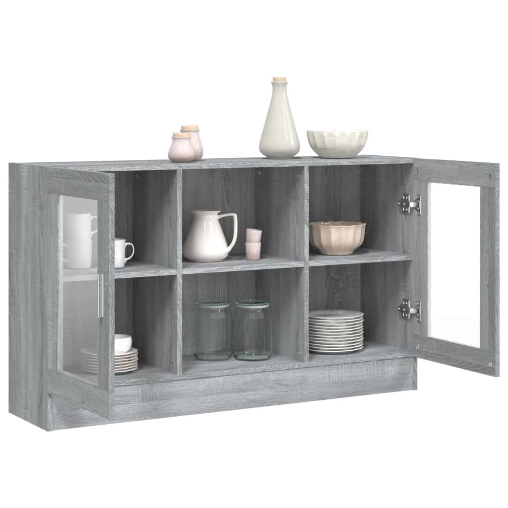 Mobile Vetrina Grigio Sonoma 120x30,5x70 cm Legno Multistrato 815628