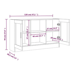 Mobile Vetrina Grigio Sonoma 120x30,5x70 cm Legno Multistrato cod mxl 7720