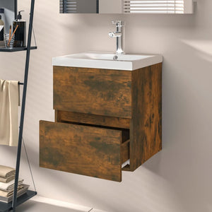 Mobile Lavabo Rovere Fumo 41x38,5x45 cm in Legno Multistrato 815645