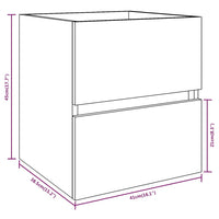 Mobile Lavabo Rovere Fumo 41x38,5x45 cm in Legno Multistrato 815645