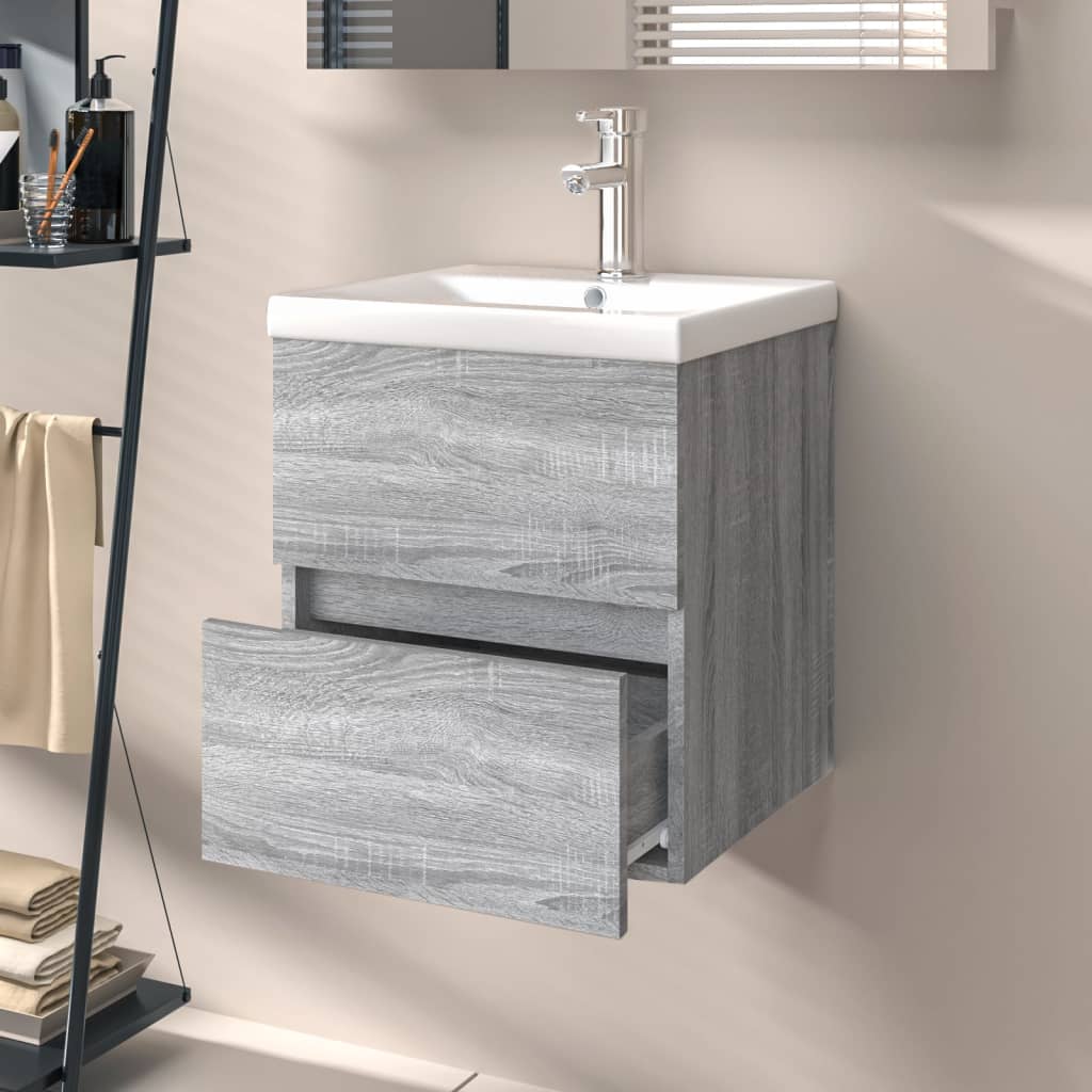 Mobile Lavabo Grigio Sonoma 41x38,5x45 cm in Legno Multistrato 815646