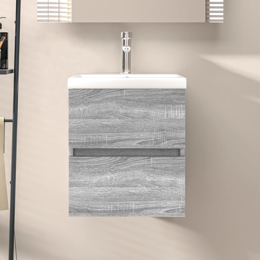 Mobile Lavabo Grigio Sonoma 41x38,5x45 cm in Legno Multistrato 815646