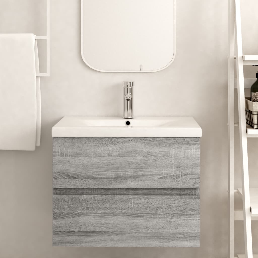 Mobile Lavabo Grigio Sonoma 60x38,5x45 cm in Legno Multistrato cod mxl 15057