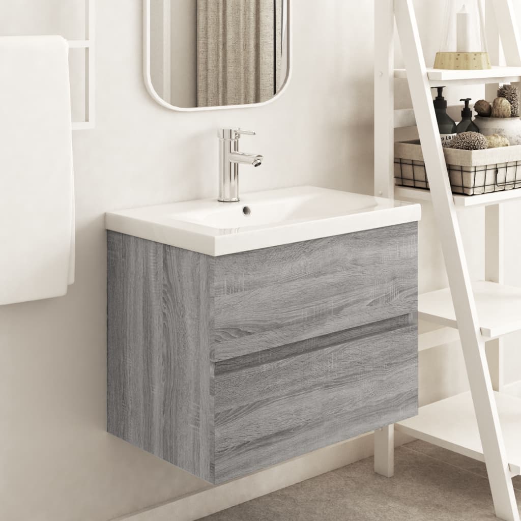 Mobile Lavabo Grigio Sonoma 60x38,5x45 cm in Legno Multistrato cod mxl 15057