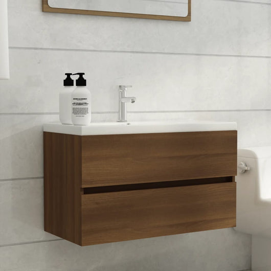 Mobile Lavabo Rovere Marrone 80x38,5x45 cm Legno Multistrato cod mxl 13747