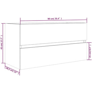 Mobile Sottolavabo Rovere Fumo 90x38,5x45 cm Legno Multistrato 815654