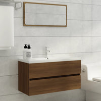 Mobile Lavabo Rovere Marrone 90x38,5x45 cm Legno Multistrato 815656