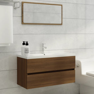 Mobile Lavabo Rovere Marrone 90x38,5x45 cm Legno Multistrato 815656