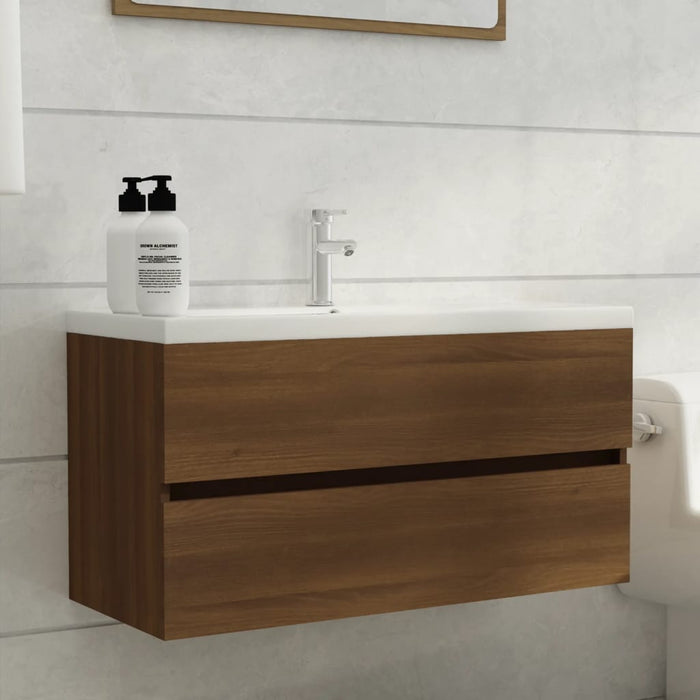 Mobile Lavabo Rovere Marrone 90x38,5x45 cm Legno Multistrato 815656