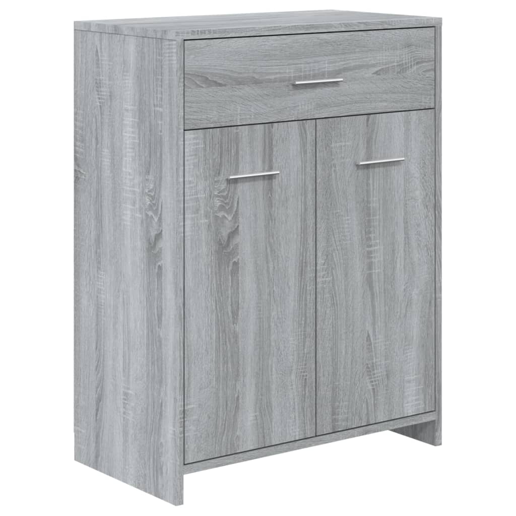 Armadietto Bagno Grigio Sonoma 60x33x80 cm in Legno Multistrato