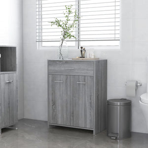 Armadietto Bagno Grigio Sonoma 60x33x80 cm in Legno Multistrato