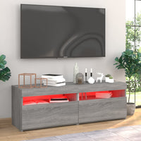 Mobili TV con Luci LED 2 pz Grigio Sonoma 60x35x40 cm