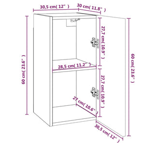 Mobile TV Rovere Fumo 30,5x30x60 cm in Legno Ingegnerizzato