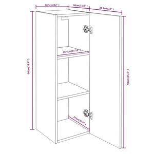 Mobile TV Rovere Fumo 30,5x30x90 cm in Legno Ingegnerizzato