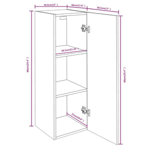 Mobile TV Rovere Marrone 30,5x30x90 cm in Legno Ingegnerizzato