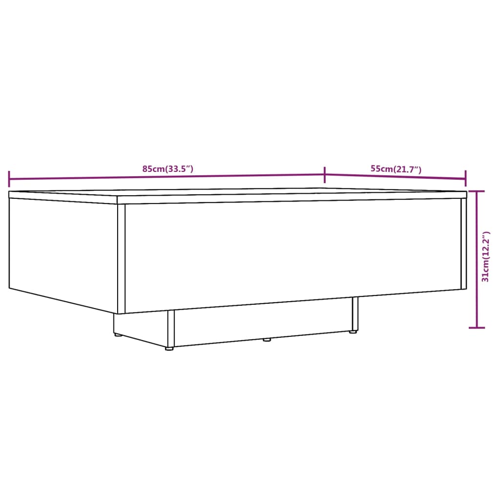 Tavolino da Salotto Rovere Fumo 85x55x31cm in Legno Multistrato cod mxl 19632