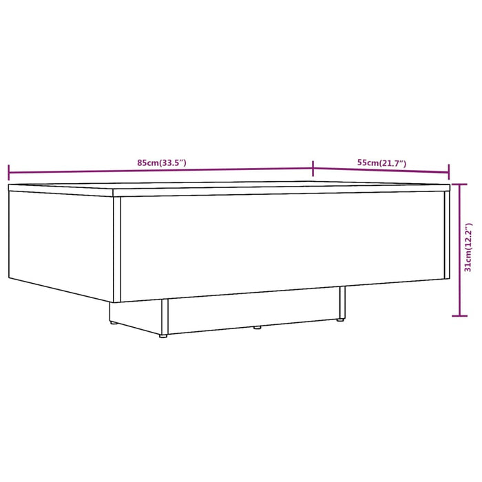 Tavolino da Salotto Rovere Fumo 85x55x31cm in Legno Multistrato cod mxl 19632