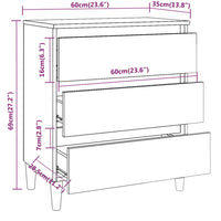 Credenza Rovere Fumo 60x35x69 cm in Legno Multistrato 815804