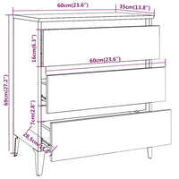 Credenza Rovere Fumo 60x35x69 cm in Legno Multistrato cod mxl 12194