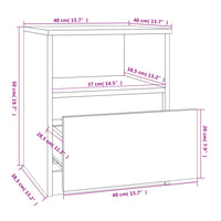 Comodino Rovere Fumo 40x40x50 cm in Legno Multistrato 815816