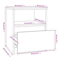 Comodini Rovere Fumo 2 pz 40x40x50 cm Legno Multistrato cod mxl 29958