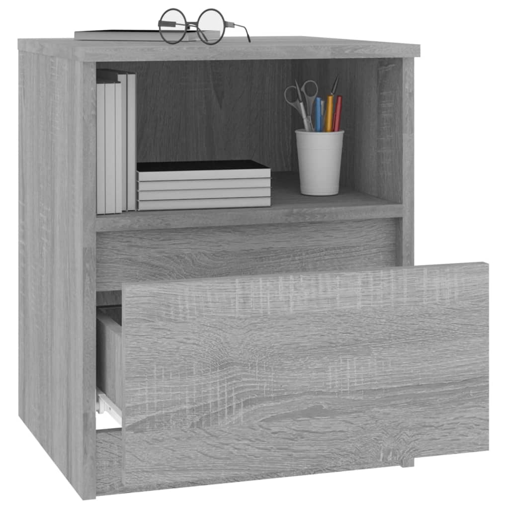 Comodini Grigio Sonoma 2 pz 40x40x50 cm in Legno Multistrato cod mxl 30646